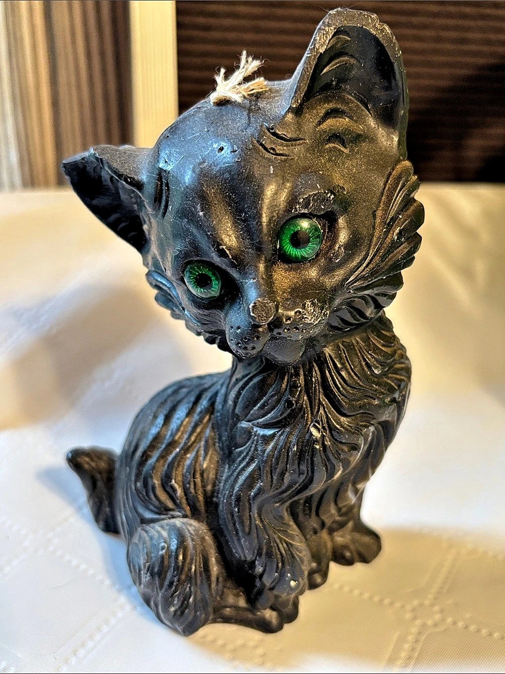 Vintage Black Cat Candle
